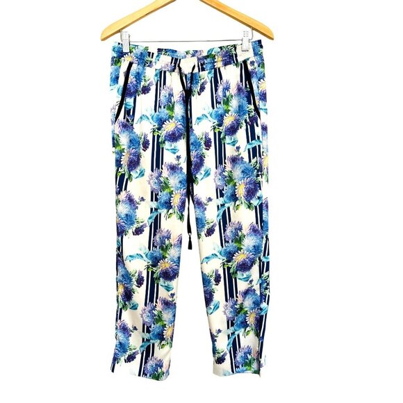 J.Crew Summer Pants Pull-up Drawstring Floral Size 10 - Picture 2 of 11